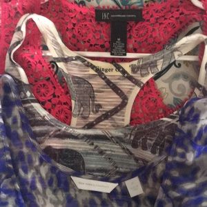 Lot of 3 sleeveless shirts size medium